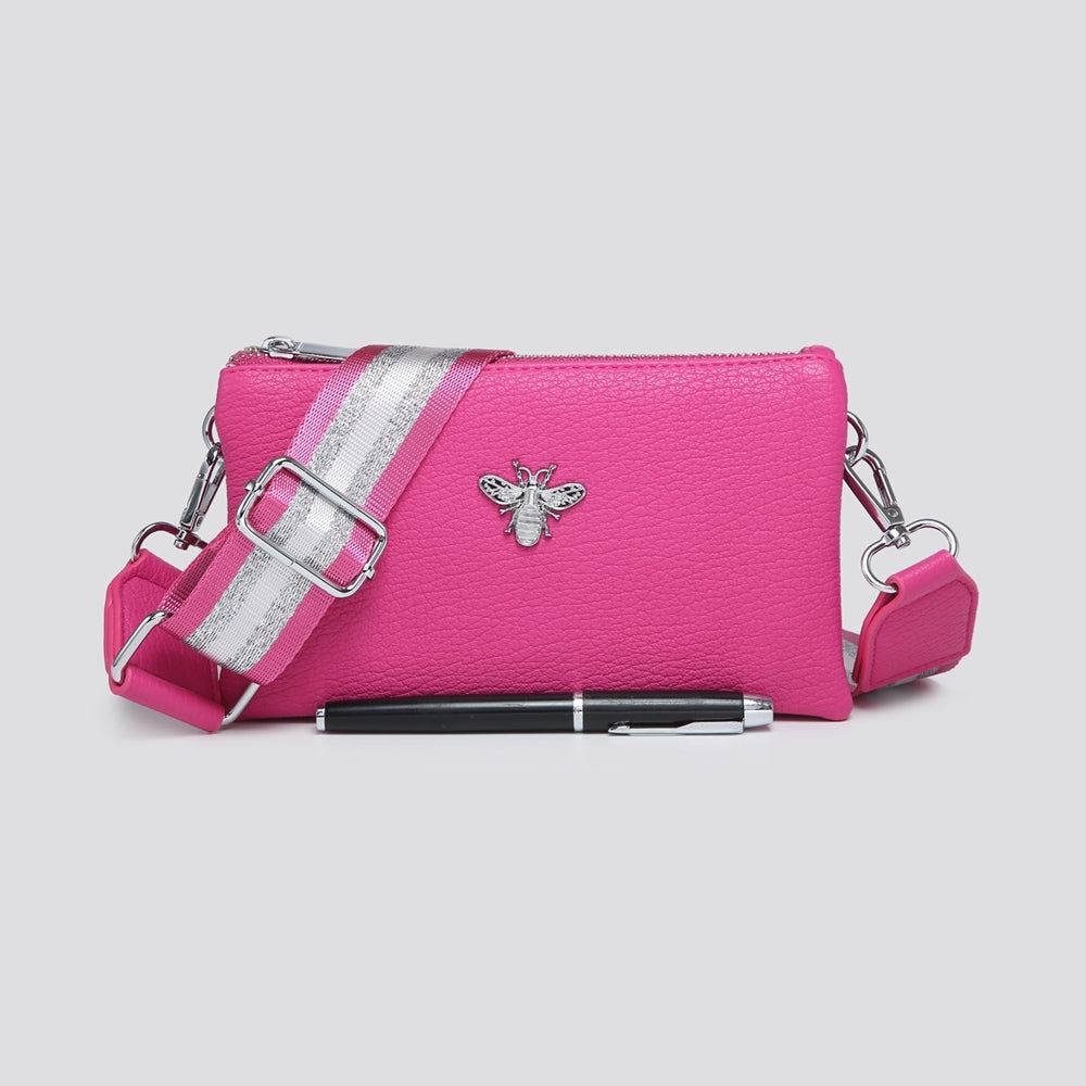 Fuchsia Clutch Purse with Matching Strap