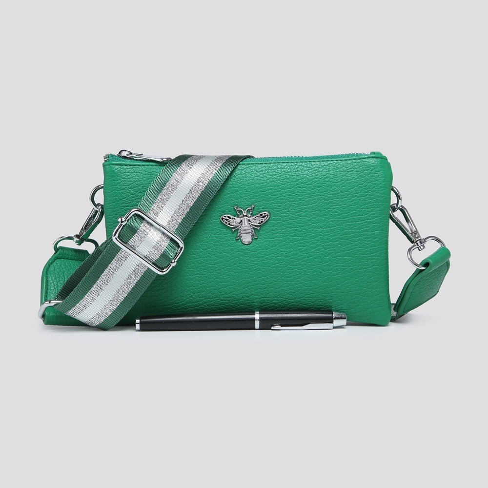 Bright Green Clutch Purse with Matching Strap